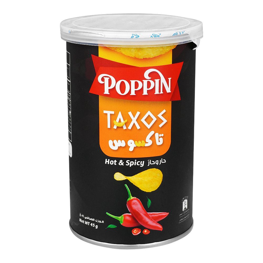 Poppin Taxos Hot & Spicy Potato Crisps 45g