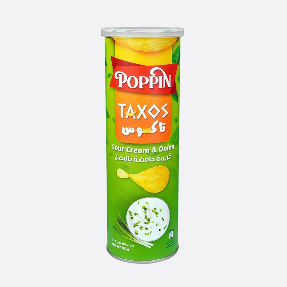 Poppin Taxos Sour Cream & Onion Potato Crisps 110g