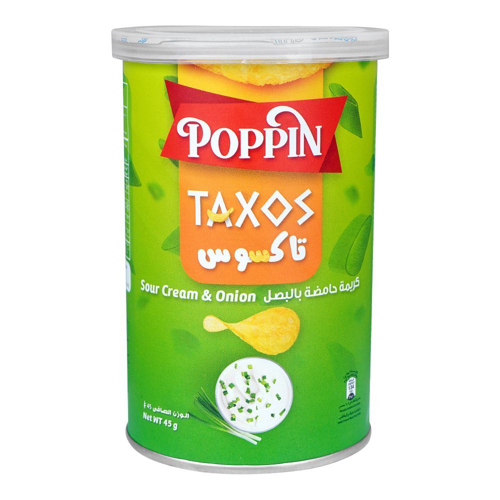 Poppin Taxos Sour Cream & Onion Potato Crisps 45g