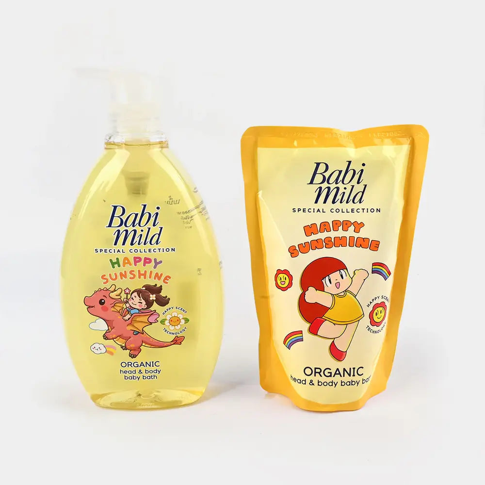 Babi Mild Baby Bath Happy Sunshine 800ML + Refill